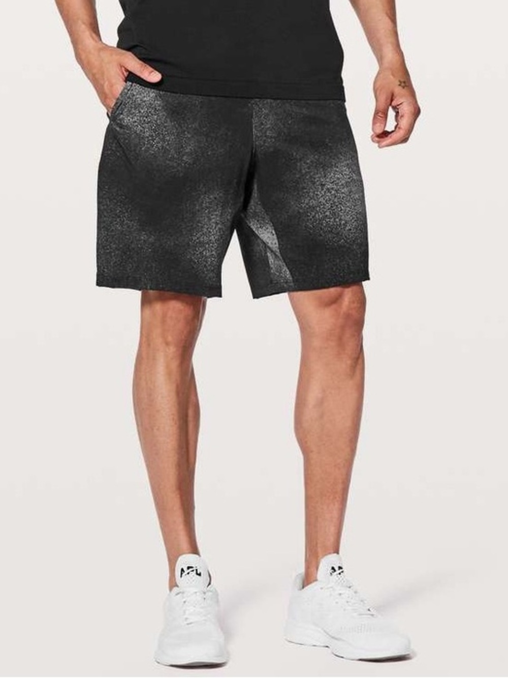 Lululemon Pace Breaker Out Of Mind Liner 9" Ocean Spray Ice Grey Black Large